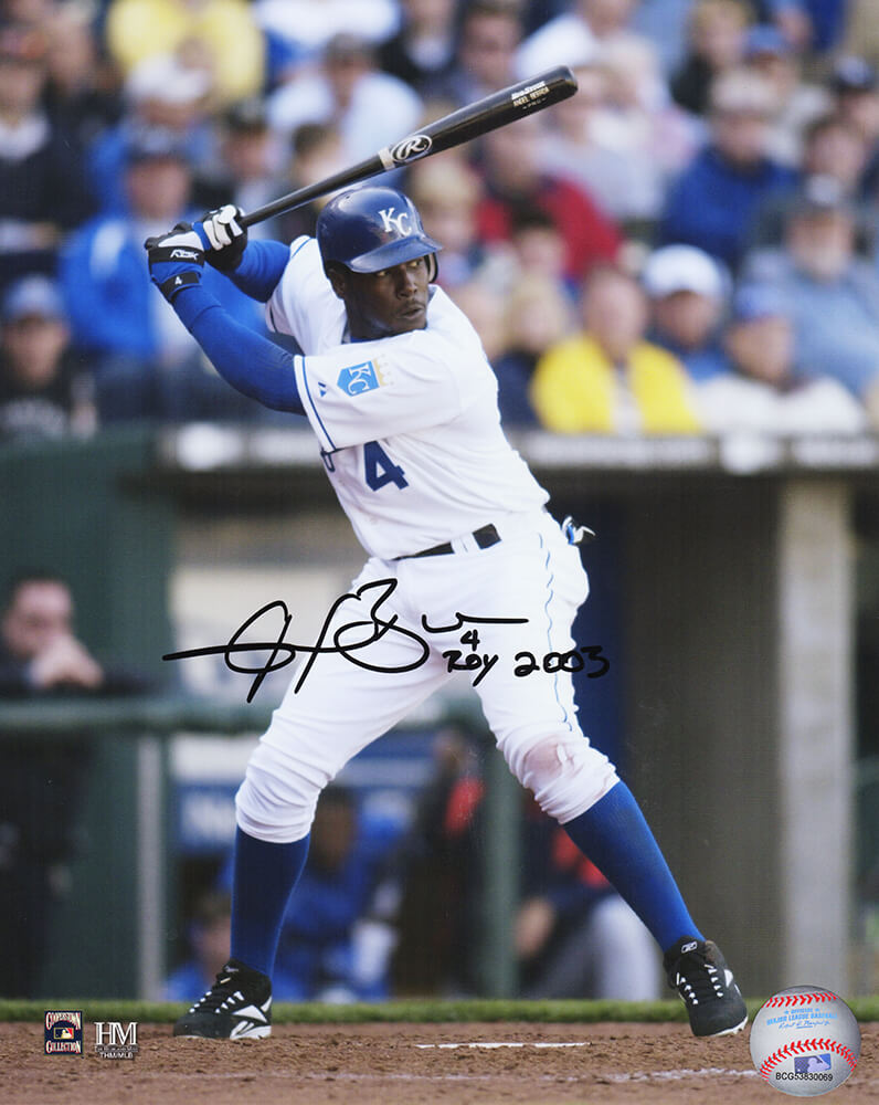 Angel Berroa Signed Kansas City Royals Action 8x10 Photo w/ROY 2003 AL - BER08P111 - Angel Berroa Signed Kansas City Royals Action 8x10 Photo w/ROY 2003 AL product image