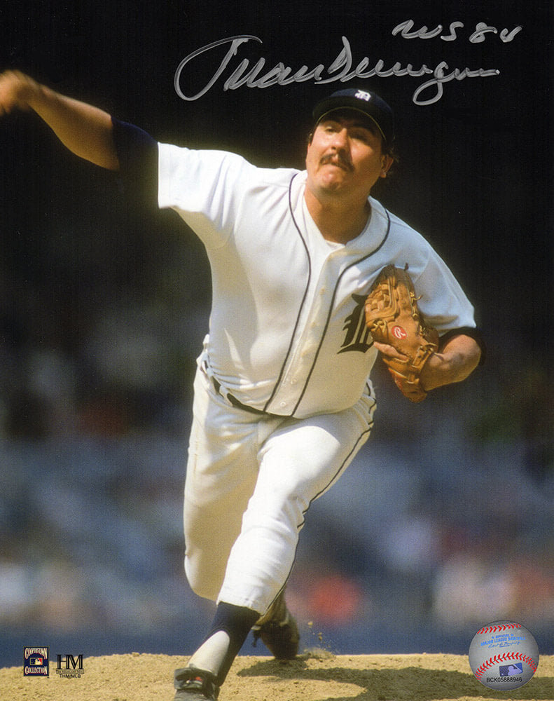 Juan Berenguer Signed Detroit Tigers Pitching White Jersey Action 8x10 Photo - BER08P120 - Juan Berenguer Signed Detroit Tigers Pitching White Jersey Action 8x10 Photo product image