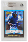 Angel Berroa Signed Kansas City Royals 2001 Bowman Baseball Rookie Card #BDP14 w/ROY 2003 - (Beckett Encapsulated) - BERCAR111 - Angel Berroa Signed Kansas City Royals 2001 Bowman Baseball Rookie Card #BDP14 w/ROY 2003 - (Beckett Encapsulated) product image