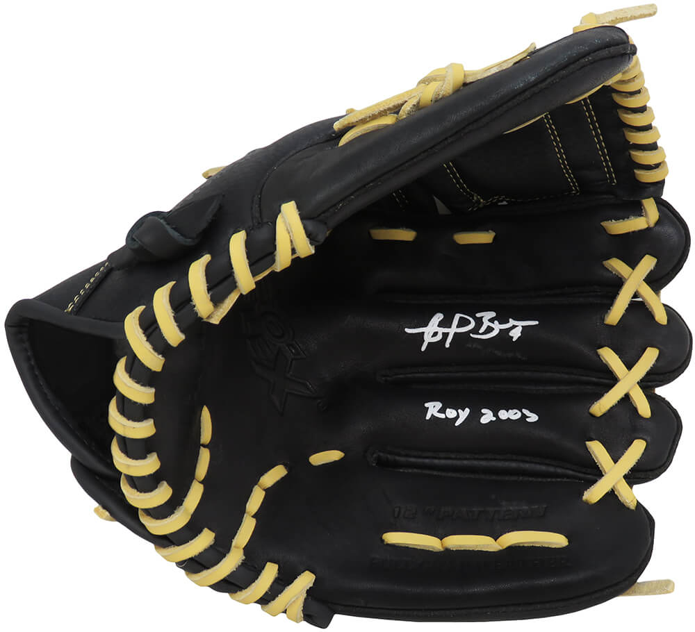 Angel Berroa Signed Franklin Black & Brown Baseball Fielders Glove w/ROY 2003 AL - BERGLV101 - Angel Berroa Signed Franklin Black & Brown Baseball Fielders Glove w/ROY 2003 AL product image