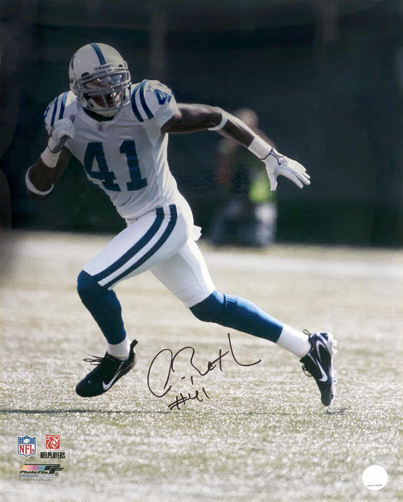 Antoine Bethea Signed Indianapolis Colts White Jersey Action 16x20 Photo - BET16P300 - Antoine Bethea Signed Indianapolis Colts White Jersey Action 16x20 Photo product image