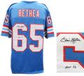 Elvin Bethea Signed Blue Throwback Custom Football Jersey w/HOF'03 - BETJRY300 - Elvin Bethea Signed Blue Throwback Custom Football Jersey w/HOF'03 product image