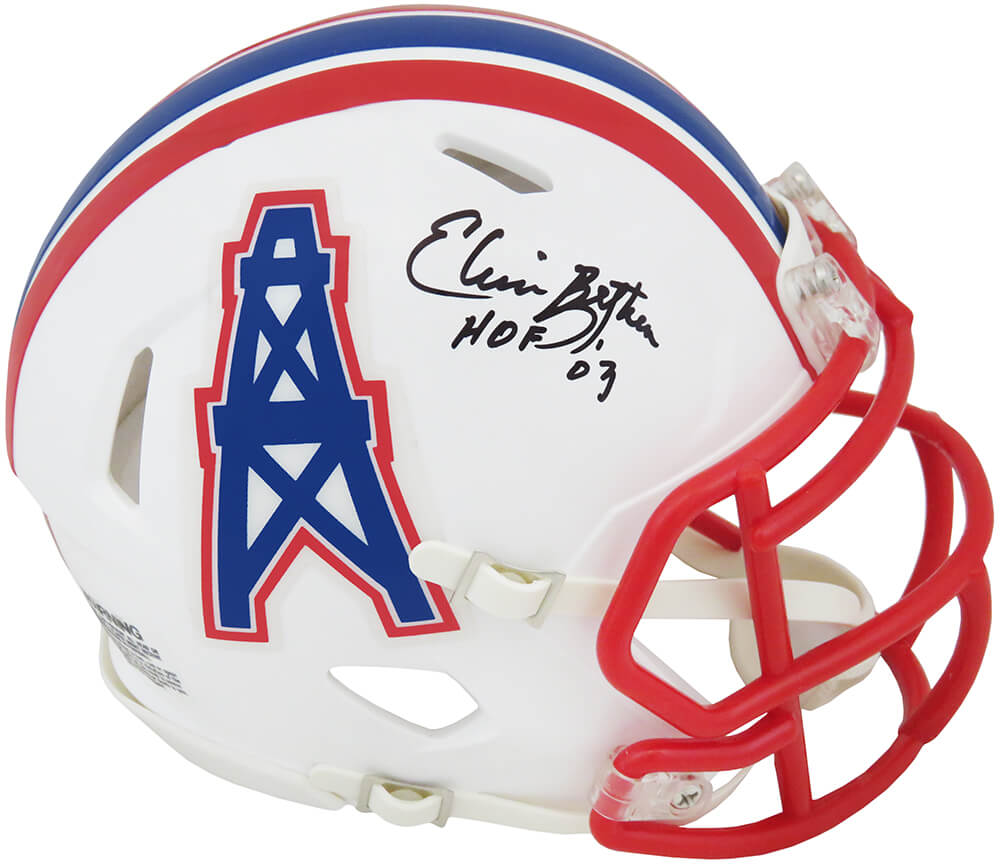 Elvin Bethea Signed Houston Oilers Throwback Riddell Speed Mini Helmet w/HOF'03 - BETMIN301 - Elvin Bethea Signed Houston Oilers Throwback Riddell Speed Mini Helmet w/HOF'03 product image