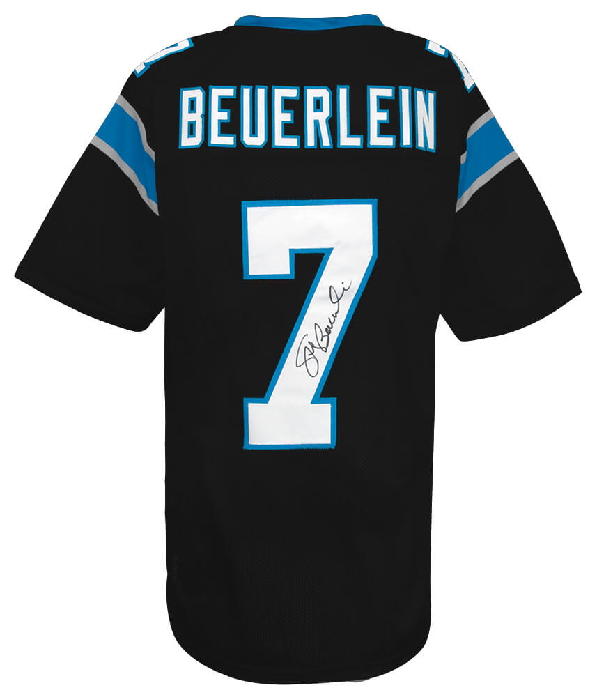 Steve Beuerlein Signed Black Custom Football Jersey - BEUJRY300 - Steve Beuerlein Signed Black Custom Football Jersey product image