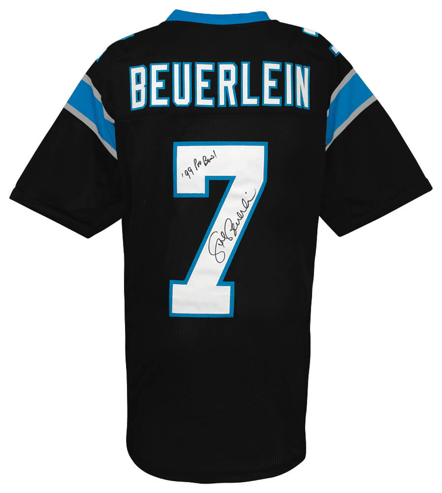 Steve Beuerlein Signed Black Custom Football Jersey w/99 Pro Bowl - BEUJRY301 - Steve Beuerlein Signed Black Custom Football Jersey w/99 Pro Bowl product image