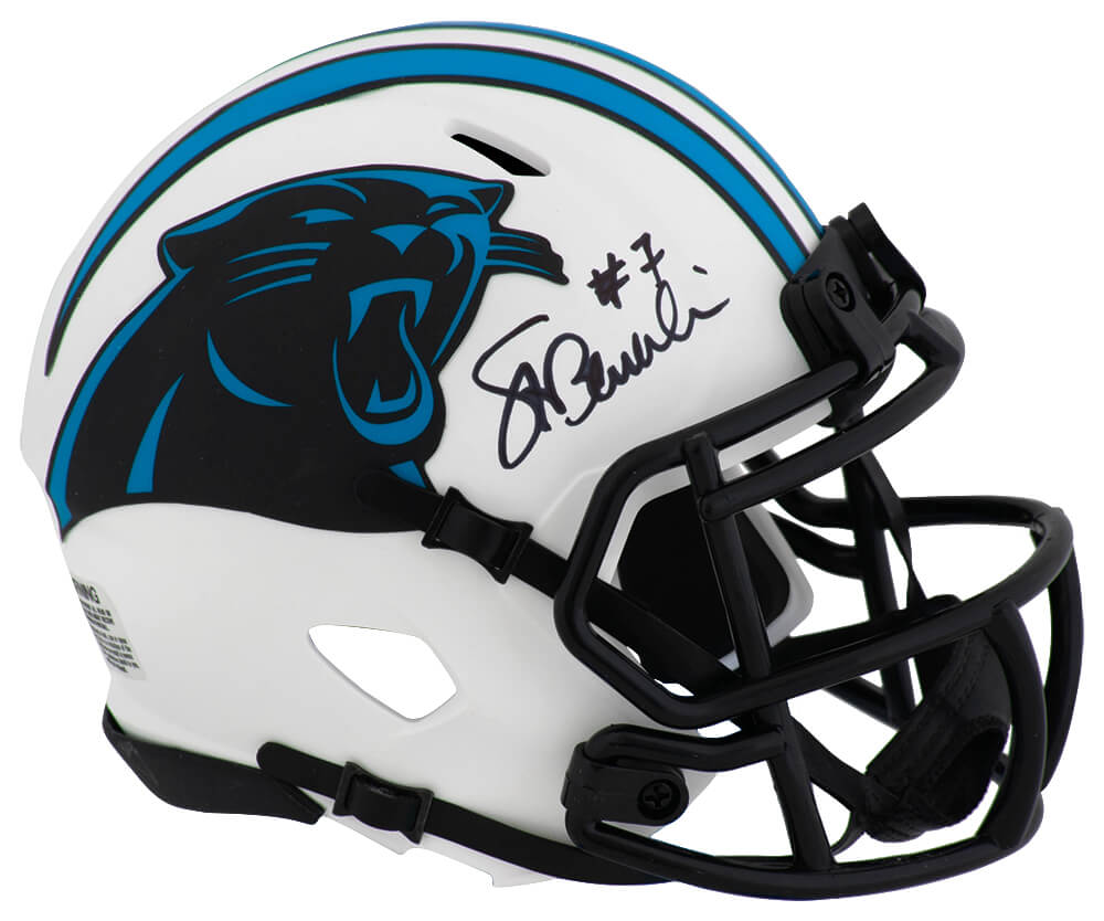 Steve Beuerlein Signed Carolina Panthers LUNAR Riddell Speed Mini Helmet - BEUMIN301 - Steve Beuerlein Signed Carolina Panthers LUNAR Riddell Speed Mini Helmet product image