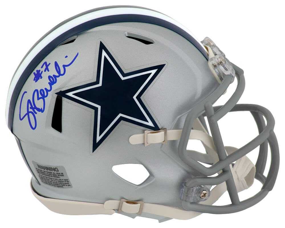 Steve Beuerlein Signed Dallas Cowboys Riddell Speed Mini Helmet - BEUMIN302 - Steve Beuerlein Signed Dallas Cowboys Riddell Speed Mini Helmet product image