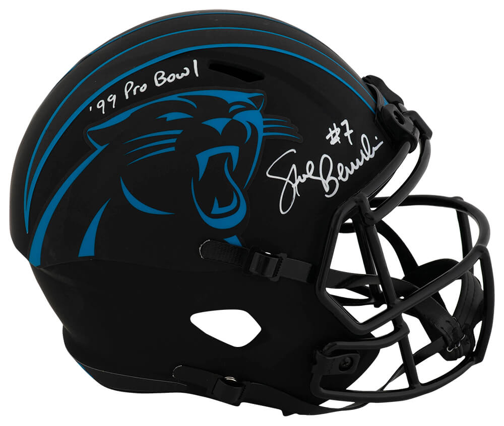 Steve Beuerlein Signed Carolina Panthers ECLIPSE Riddell Full Size Speed Replica Helmet w/99 Pro Bowl - BEUREP301 - Steve Beuerlein Signed Carolina Panthers ECLIPSE Riddell Full Size Speed Replica Helmet w/99 Pro Bowl product image