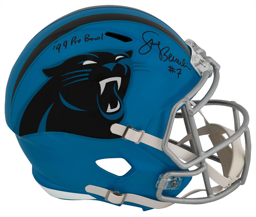 Steve Beuerlein Signed Carolina Panthers FLASH Riddell Full Size Speed Replica Helmet w/99 Pro Bowl - BEUREP302 - Steve Beuerlein Signed Carolina Panthers FLASH Riddell Full Size Speed Replica Helmet w/99 Pro Bowl product image