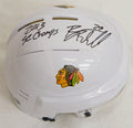 Bryan Bickell Signed Blackhawks White Hockey Mini Helmet w/2013 SC Champs - BICMIN402 - Bryan Bickell Signed Blackhawks White Hockey Mini Helmet w/2013 SC Champs product image