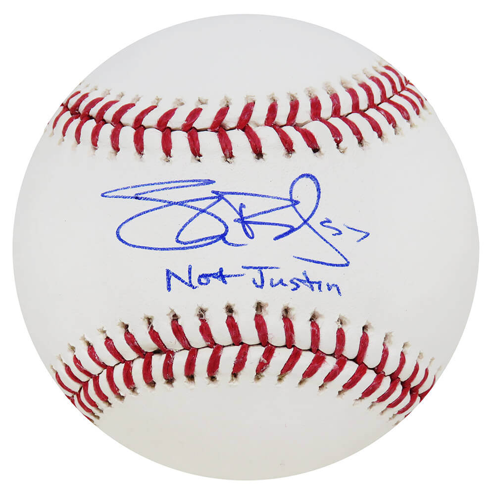 Shane Bieber Signed Rawlings Official MLB Baseball w/Not Justin (Beckett) - BIEBSB102 - Shane Bieber Signed Rawlings Official MLB Baseball w/Not Justin (Beckett) product image