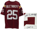 Fred Biletnikoff Signed Red Throwback Custom Football Jersey w/CHOF 91 - BILJRY301 - Fred Biletnikoff Signed Red Throwback Custom Football Jersey w/CHOF 91 product image