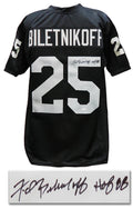 Fred Biletnikoff Signed Black Custom Football Jersey w/HOF'88 (JSA) - BILJRY302 - Fred Biletnikoff Signed Black Custom Football Jersey w/HOF'88 (JSA) product image