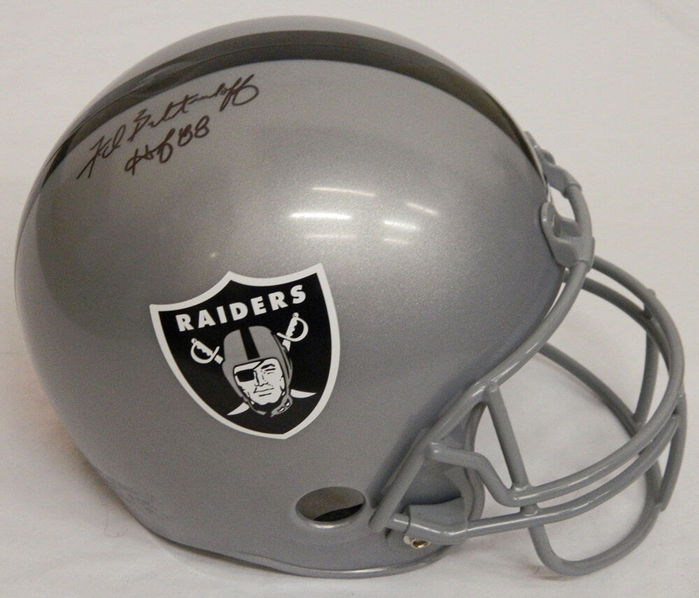 Fred Biletnikoff Signed Raiders Youth Replica Helmet w/HOF 88 - BILREP300 - Fred Biletnikoff Signed Raiders Youth Replica Helmet w/HOF 88 product image