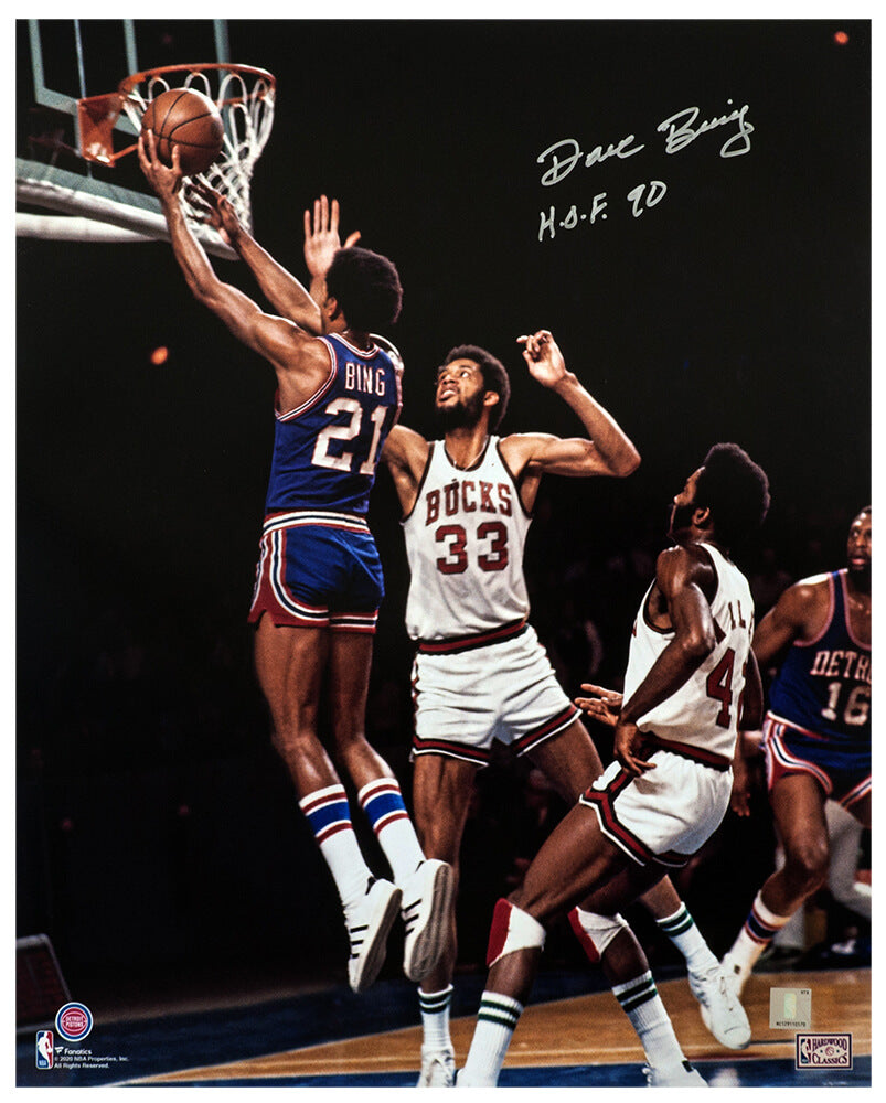 Dave Bing Signed Detroit Pistons Lay-Up vs Kareem Abdul Jabbar 16x20 Photo w/HOF'90 - BIN16P203 - Dave Bing Signed Detroit Pistons Lay-Up vs Kareem Abdul Jabbar 16x20 Photo w/HOF'90 product image