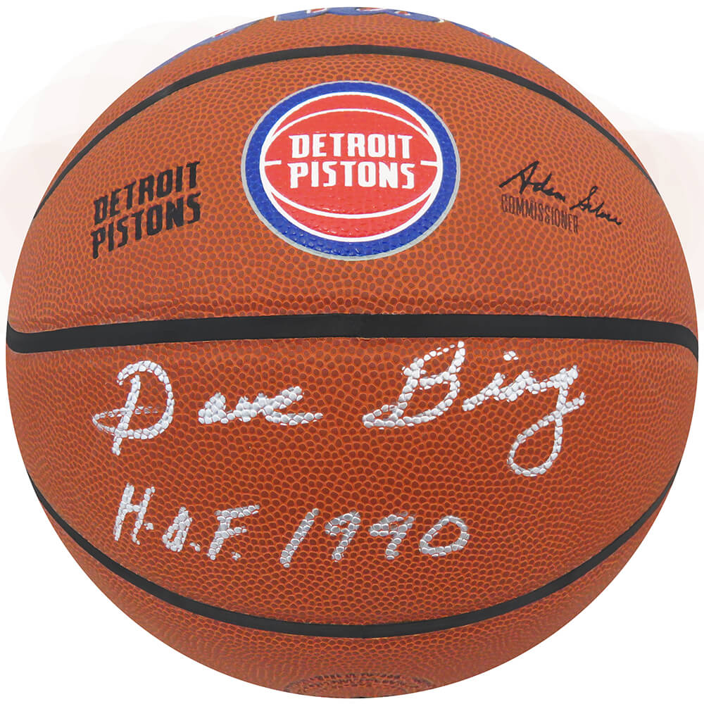 Dave Bing Signed Wilson Detroit Pistons Logo NBA Basketball w/HOF 1990 - BINBSK218 - Dave Bing Signed Wilson Detroit Pistons Logo NBA Basketball w/HOF 1990 product image