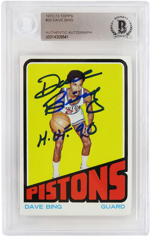 Dave Bing Signed Detroit Pistons 1972-73 Topps Basketball Card #35 w/HOF'90 - (Beckett Encapsulated) - BINCAR201 - Dave Bing Signed Detroit Pistons 1972-73 Topps Basketball Card #35 w/HOF'90 - (Beckett Encapsulated) product image