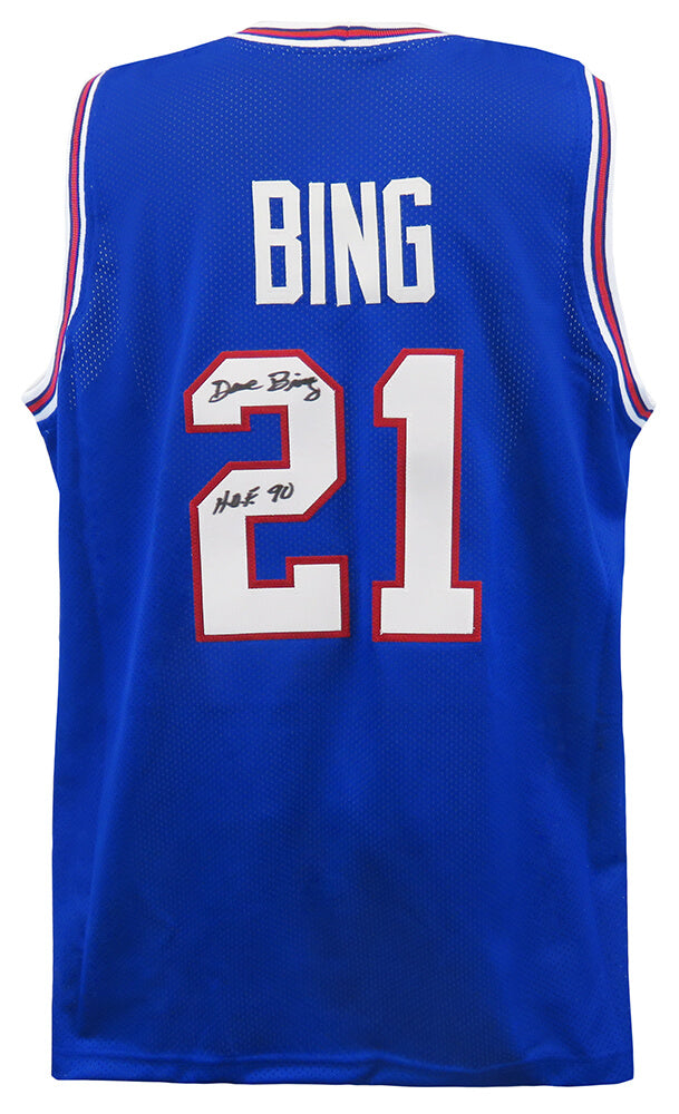 Dave Bing Signed Blue Throwback Custom Basketball Jersey w/HOF 1990 - BINJRY200 - Dave Bing Signed Blue Throwback Custom Basketball Jersey w/HOF 1990 product image