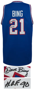 Dave Bing Signed Blue Throwback Custom Basketball Jersey w/HOF'90 - BINJRY201 - Dave Bing Signed Blue Throwback Custom Basketball Jersey w/HOF'90 product image