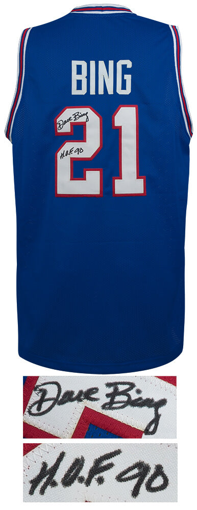 Dave Bing Signed Blue Throwback Custom Basketball Jersey w/HOF'90 - BINJRY201 - Dave Bing Signed Blue Throwback Custom Basketball Jersey w/HOF'90 product image