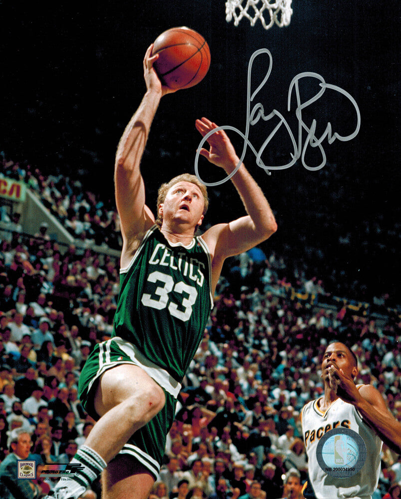 Larry Bird Signed Celtics Action Lay-Up 8x10 Photo - BIR08P202 - Larry Bird Signed Celtics Action Lay-Up 8x10 Photo product image