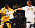 Larry Bird & Magic Johnson Dual Signed Boston Celtics Bird Retirement Night 8x10 Photo - BIR08P225 - Larry Bird & Magic Johnson Dual Signed Boston Celtics Bird Retirement Night 8x10 Photo product image