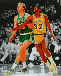 Larry Bird & Magic Johnson Dual Signed Celtics vs Lakers NBA Action Spotlight 16x20 Photo - BIR16P237 - Larry Bird & Magic Johnson Dual Signed Celtics vs Lakers NBA Action Spotlight 16x20 Photo product image