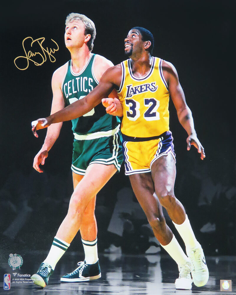 Larry Bird Signed Celtics Action w/Magic Johnson Spotlight 16x20 Photo - BIR16P261 - Larry Bird Signed Celtics Action w/Magic Johnson Spotlight 16x20 Photo product image