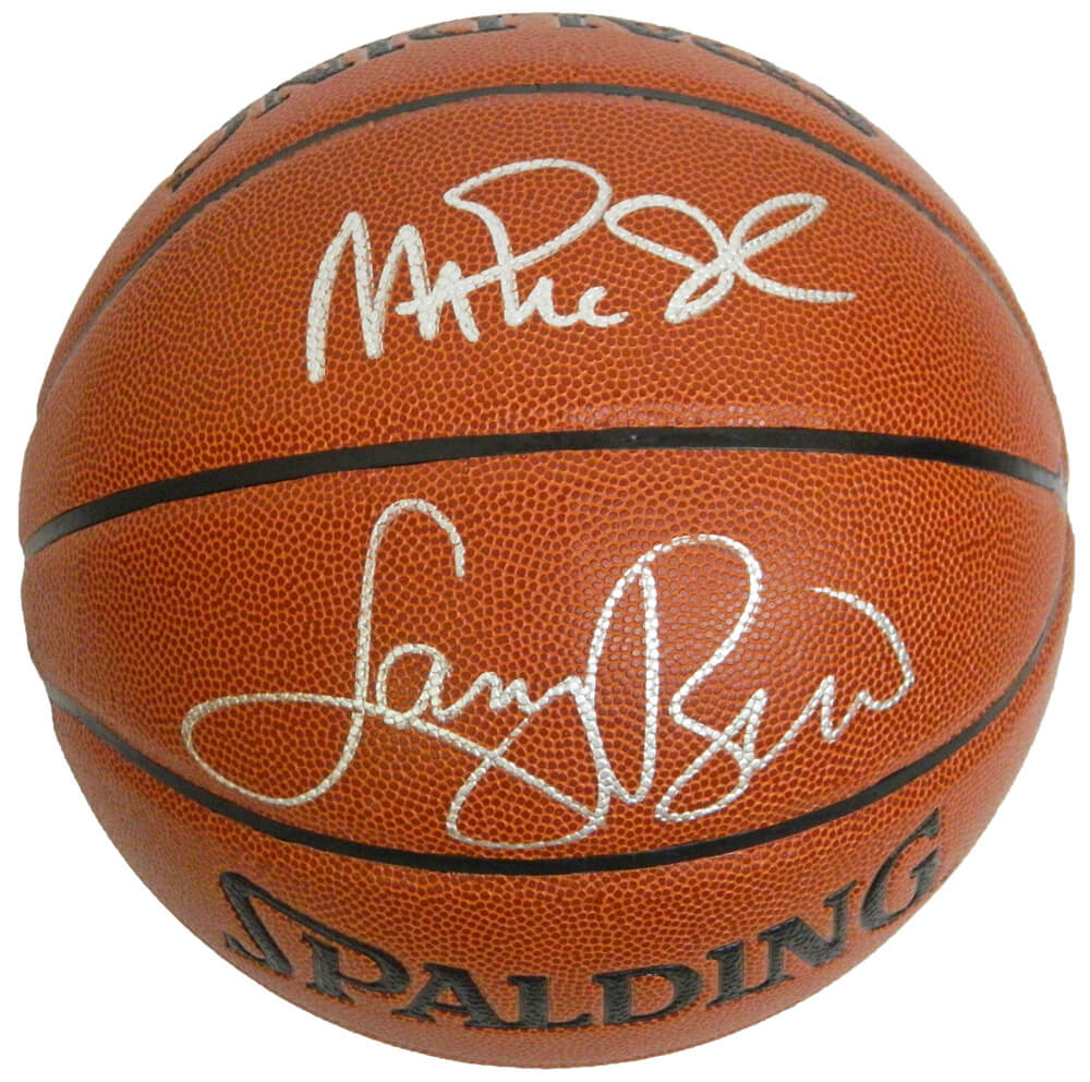 Larry Bird & Magic Johnson Signed Indoor/Outdoor Basketball - BIRBSK202 - Larry Bird & Magic Johnson Signed Indoor/Outdoor Basketball product image