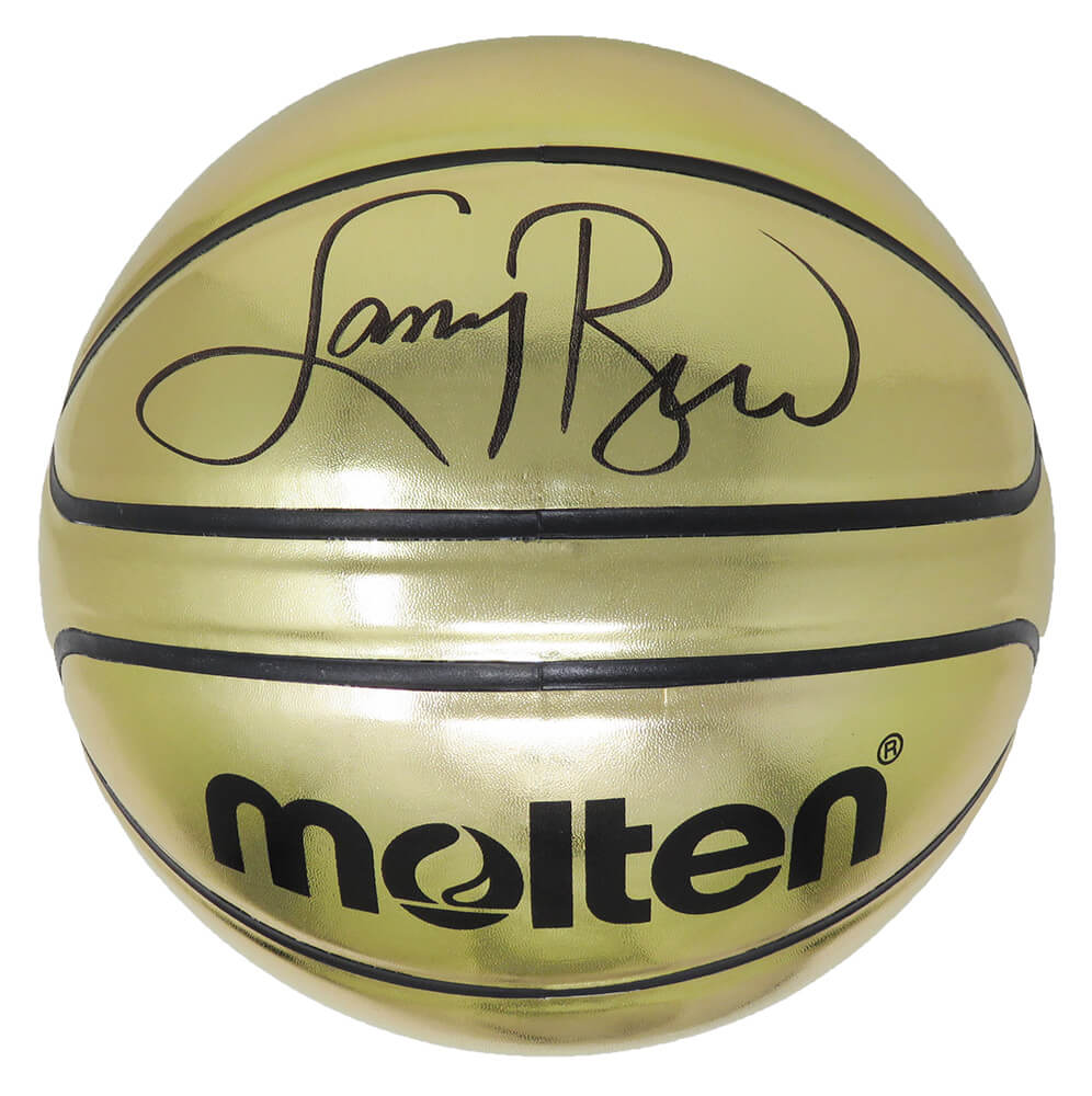 Larry Bird Signed Molten Gold Official Full Size Basketball - BIRBSK218 - Larry Bird Signed Molten Gold Official Full Size Basketball product image