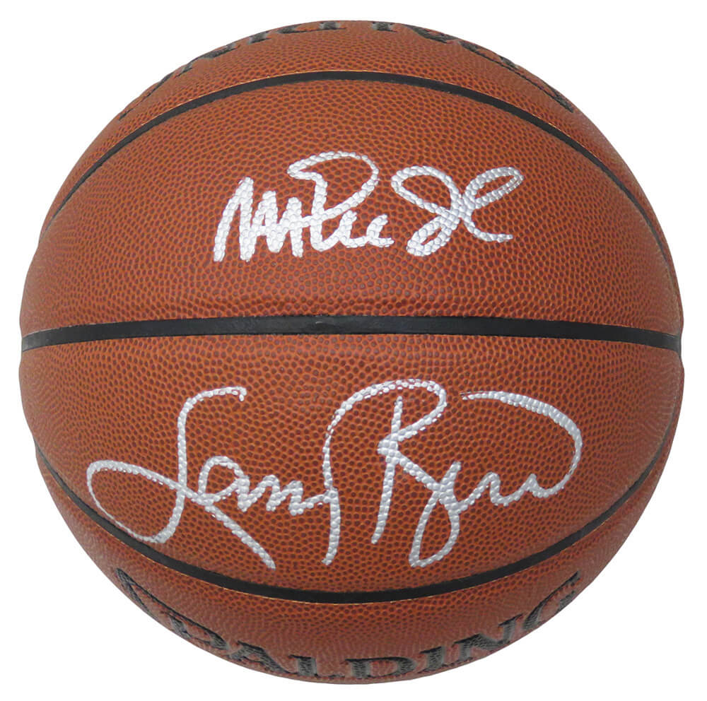 Larry Bird & Magic Johnson Signed Spalding Ultimate I/O NBA Basketball - BIRBSK233 - Larry Bird & Magic Johnson Signed Spalding Ultimate I/O NBA Basketball product image
