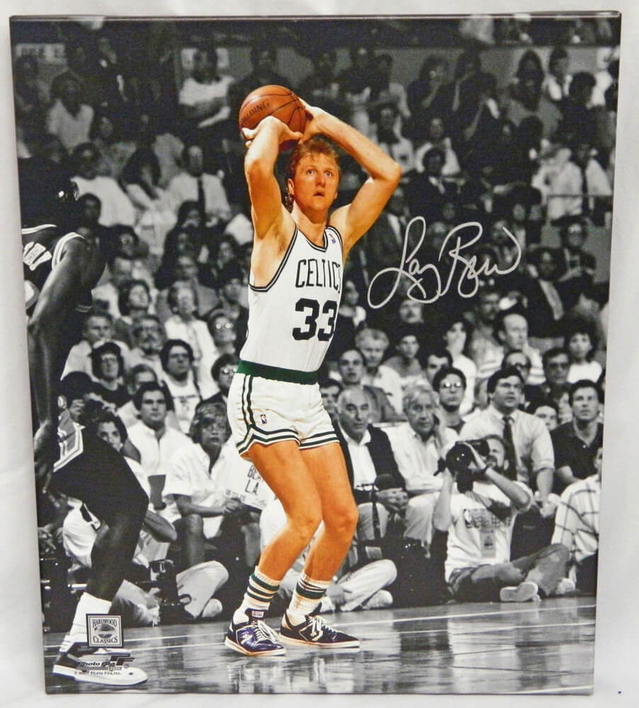 Larry Bird Signed Boston Celtics Jump Shot Action Spotlight 20x24 Canvas - BIRCAN201 - Larry Bird Signed Boston Celtics Jump Shot Action Spotlight 20x24 Canvas product image