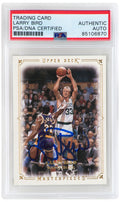 Larry Bird Signed Boston Celtics 2009 Upper Deck Masterpieces With Magic Johnson Basketball Card #MA-LB - (PSA/DNA Encapsulated) - BIRCAR217 - Larry Bird Signed Boston Celtics 2009 Upper Deck Masterpieces With Magic Johnson Basketball Card #MA-LB - (PSA/DNA Encapsulated) product image