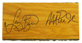 Larry Bird and Magic Johnson Dual-Signed Boston Garden Original Parquet 4x7 Floor Piece - BIRFLO210 - Larry Bird and Magic Johnson Dual-Signed Boston Garden Original Parquet 4x7 Floor Piece product image