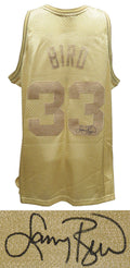 Larry Bird Signed Boston Celtics Gold Mitchell & Ness NBA Swingman Jersey - BIRJRY208 - Larry Bird Signed Boston Celtics Gold Mitchell & Ness NBA Swingman Jersey product image