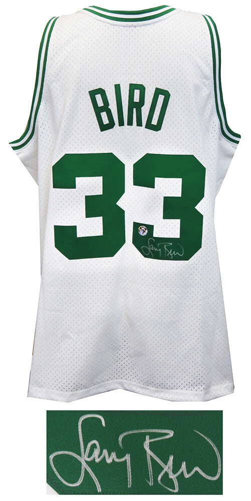 Larry Bird Signed Boston Celtics White Mitchell & Ness NBA Swingman Jersey - BIRJRY210 - Larry Bird Signed Boston Celtics White Mitchell & Ness NBA Swingman Jersey product image