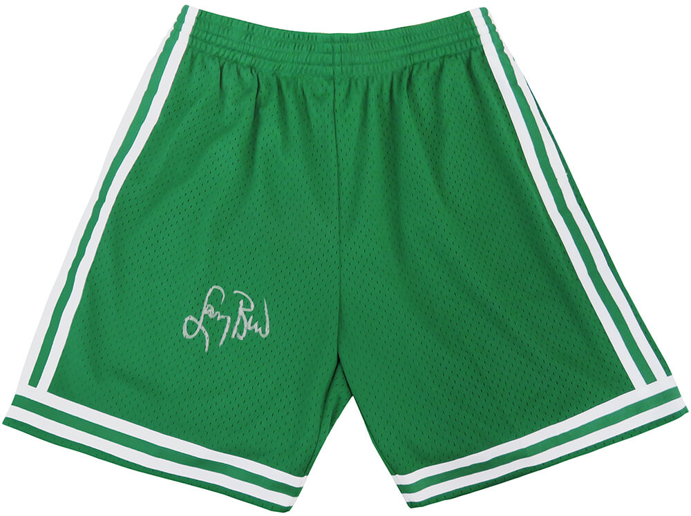 Larry Bird Signed Boston Celtics Green 1985-86 Style Mitchell & Ness NBA Basketball Shorts - BIRJRY213 - Larry Bird Signed Boston Celtics Green 1985-86 Style Mitchell & Ness NBA Basketball Shorts product image