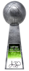 Larry Bird Signed Basketball Champion 14 Inch Replica Silver Trophy (Celtics) - BIRTRO200 - Larry Bird Signed Basketball Champion 14 Inch Replica Silver Trophy (Celtics) product image