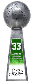 Larry Bird Signed Basketball Champion 14 Inch Replica Silver Trophy - BIRTRO201 - Larry Bird Signed Basketball Champion 14 Inch Replica Silver Trophy product image