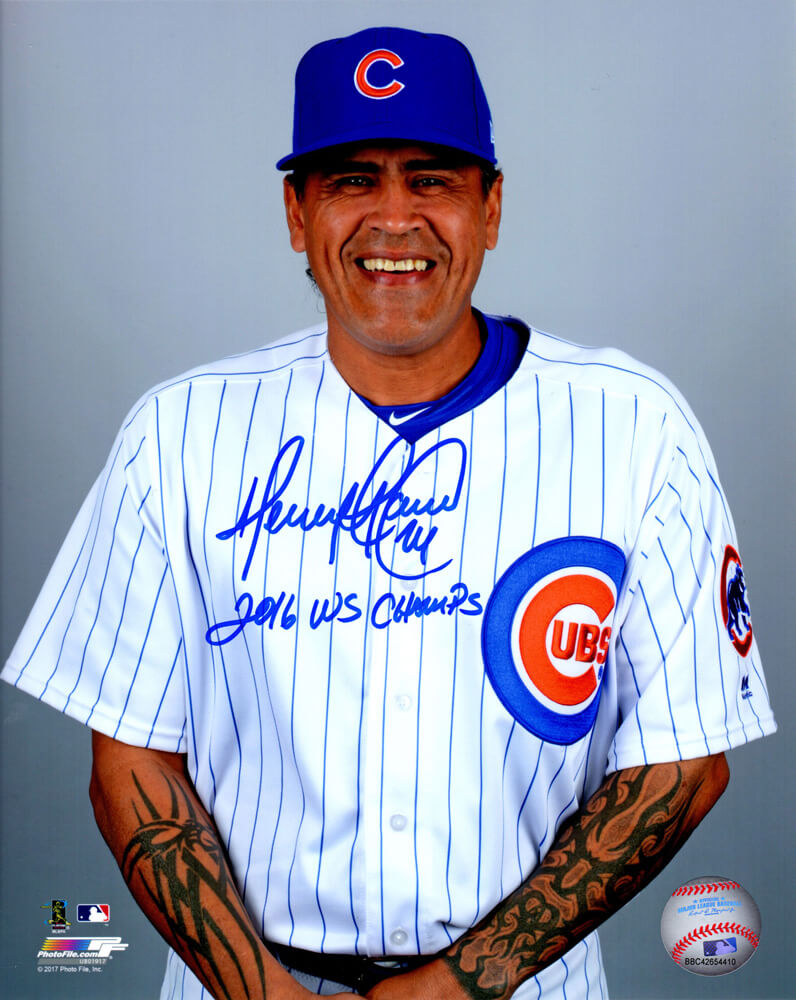 Henry Blanco Signed Chicago Cubs 8x10 Photo w/2016 WS Champs - BLA08P100 - Henry Blanco Signed Chicago Cubs 8x10 Photo w/2016 WS Champs product image
