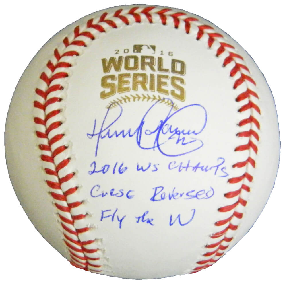 Henry Blanco Signed Rawlings 2016 World Series Baseball w/2016 WS Champs, Curse Reversed, Fly The W - BLABSB102 - Henry Blanco Signed Rawlings 2016 World Series Baseball w/2016 WS Champs, Curse Reversed, Fly The W product image