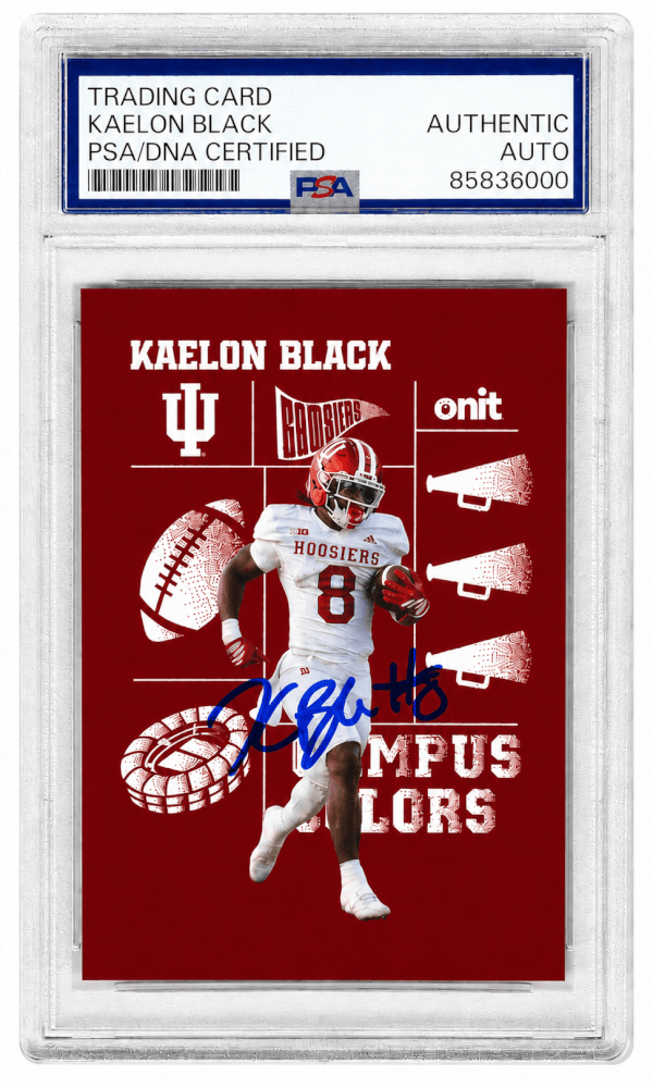 Kaelon Black Signed Indiana Hoosiers 2025 Onit Hoosiers Campus Football Card #CC-7 - (PSA Encapsulated) - BLACAR310 - Kaelon Black Signed Indiana Hoosiers 2025 Onit Hoosiers Campus Football Card #CC-7 - (PSA Encapsulated) product image