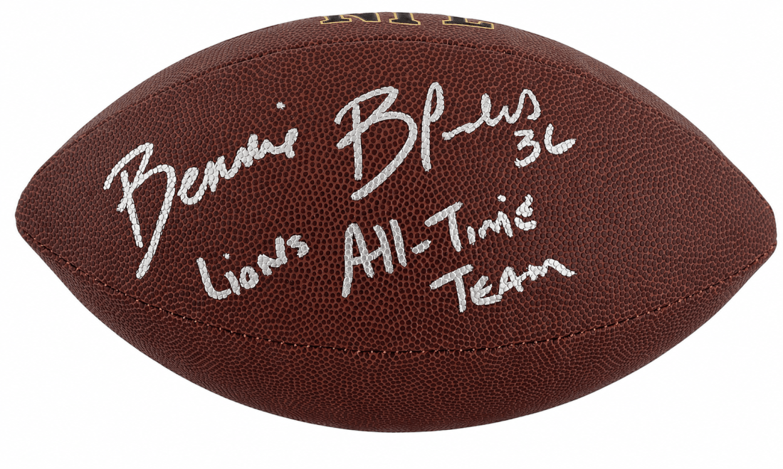 Bennie Blades Signed Wilson Super Grip Full Size NFL Football w/Lions All-Time Team - BLAFTB330 - Bennie Blades Signed Wilson Super Grip Full Size NFL Football w/Lions All-Time Team product image