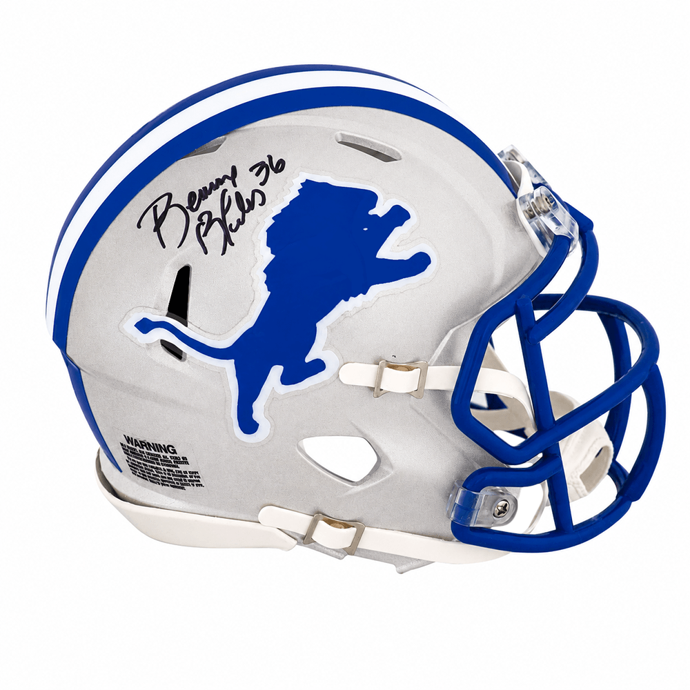 Bennie Blades Signed Detroit Lions Throwback Riddell Speed Mini Helmet - BLAMIN330 - Bennie Blades Signed Detroit Lions Throwback Riddell Speed Mini Helmet product image