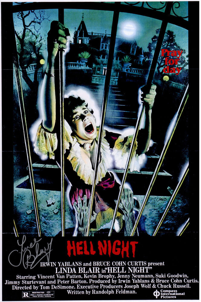 Linda Blair Signed Hell Night 11x17 Movie Poster - BLAPST501 - Linda Blair Signed Hell Night 11x17 Movie Poster product image