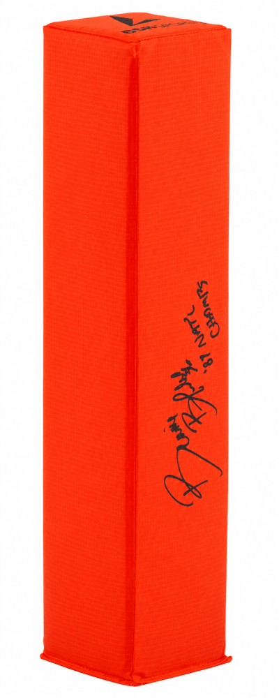 Bennie Blades Signed BSN Orange Football Endzone Pylon w/87 Nat'l Champs - BLAPYL330 - Bennie Blades Signed BSN Orange Football Endzone Pylon w/87 Nat'l Champs product image