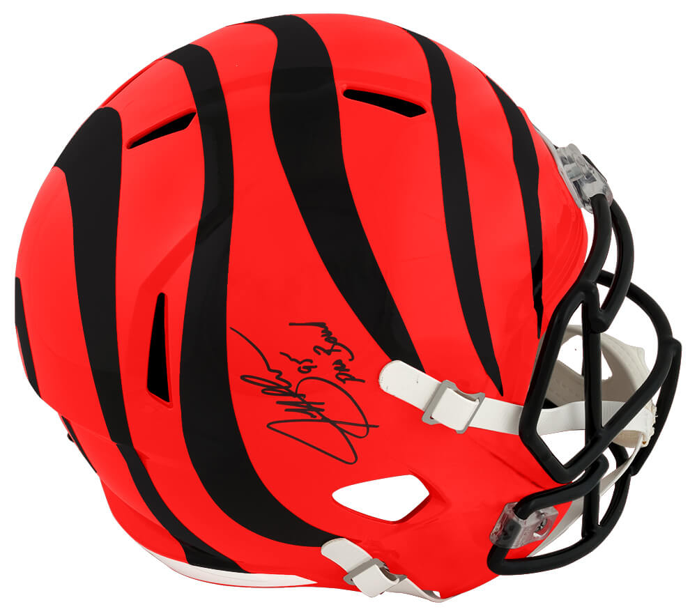 Jeff Blake Signed Cincinnati Bengals Riddell Full Size Speed Replica Helmet w/95 Pro Bowl - BLAREP310 - Jeff Blake Signed Cincinnati Bengals Riddell Full Size Speed Replica Helmet w/95 Pro Bowl product image