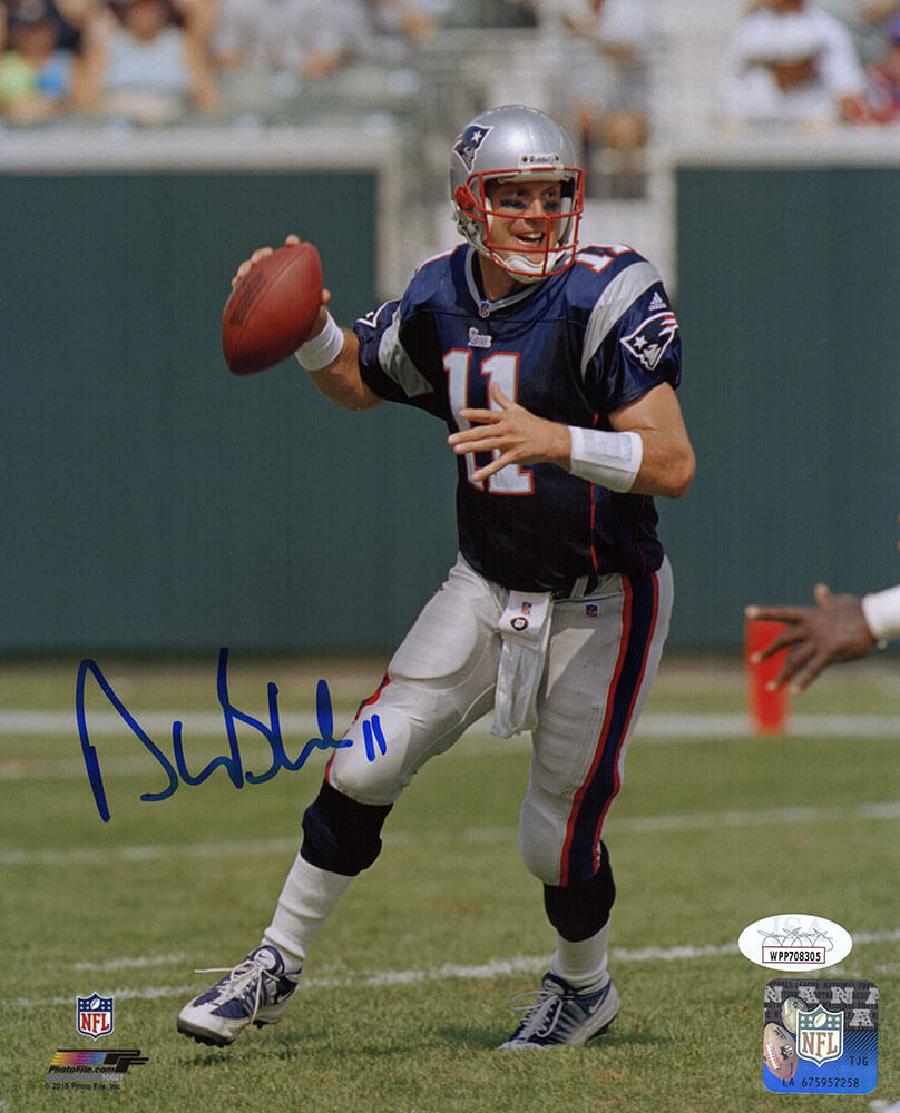 Drew Bledsoe Signed New England Patriots Dropback Action 8x10 Photo - (JSA) - BLE08P311 - Drew Bledsoe Signed New England Patriots Dropback Action 8x10 Photo - (JSA) product image