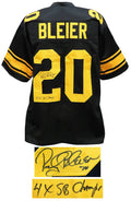 Rocky Bleier Signed Black Color Rush Custom Football Jersey w/4x SB Champs - BLEJRY302 - Rocky Bleier Signed Black Color Rush Custom Football Jersey w/4x SB Champs product image