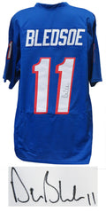 Drew Bledsoe Signed Blue Throwback Custom Football Jersey - BLEJRY310 - Drew Bledsoe Signed Blue Throwback Custom Football Jersey product image
